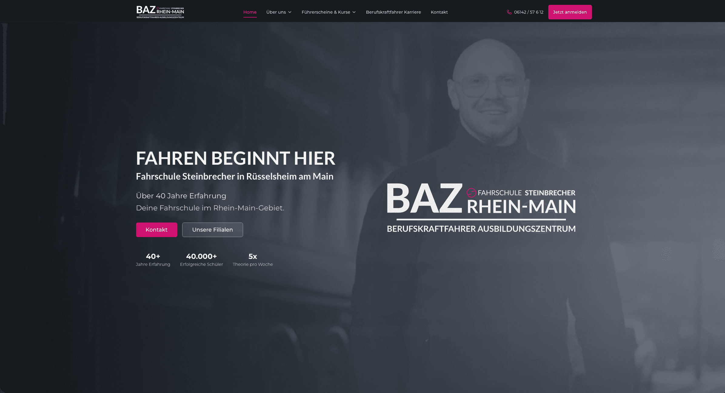 BAZ Steinbrecher Homepage Hero-Bereich