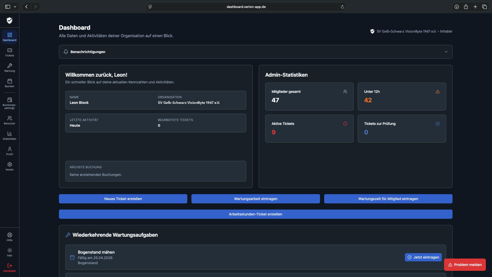 VERION Dashboard